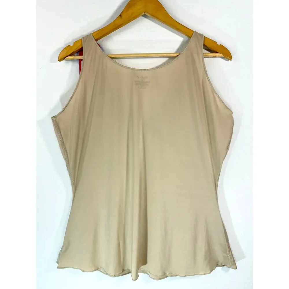NWT Spanx Hide & Sleek Criss Cross Cami 2X Beige Tan Body Shaping Slimming Top